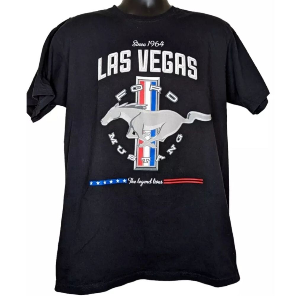 Ford Mustang Las Vegas Men's Crewneck T-shirt, Sz L